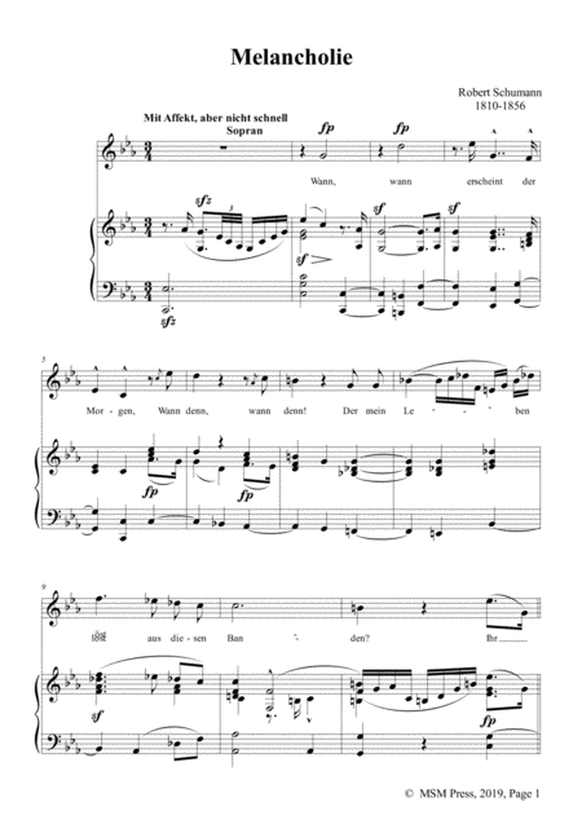 Schumann-Melancholie,Op.74 No.6,in c minor,for Voice&Piano