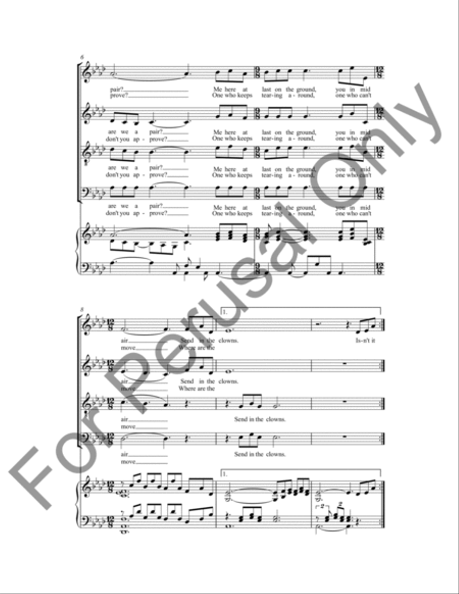 Send In The Clowns 4-Part scores gallery preview page 3