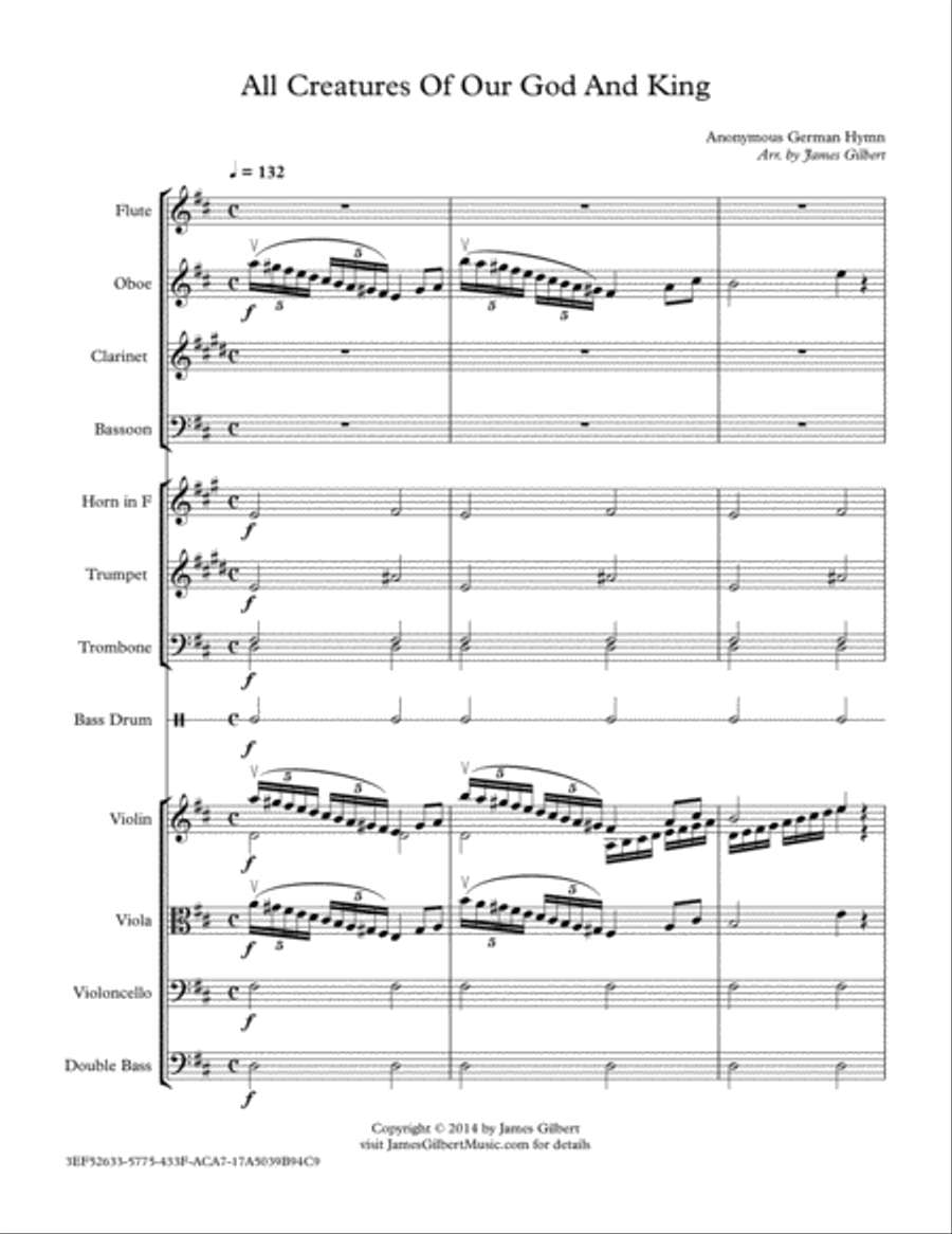 All Creatures Of Our God And King All Creatures Of Our God And King Full Orchestra scores gallery preview page 1