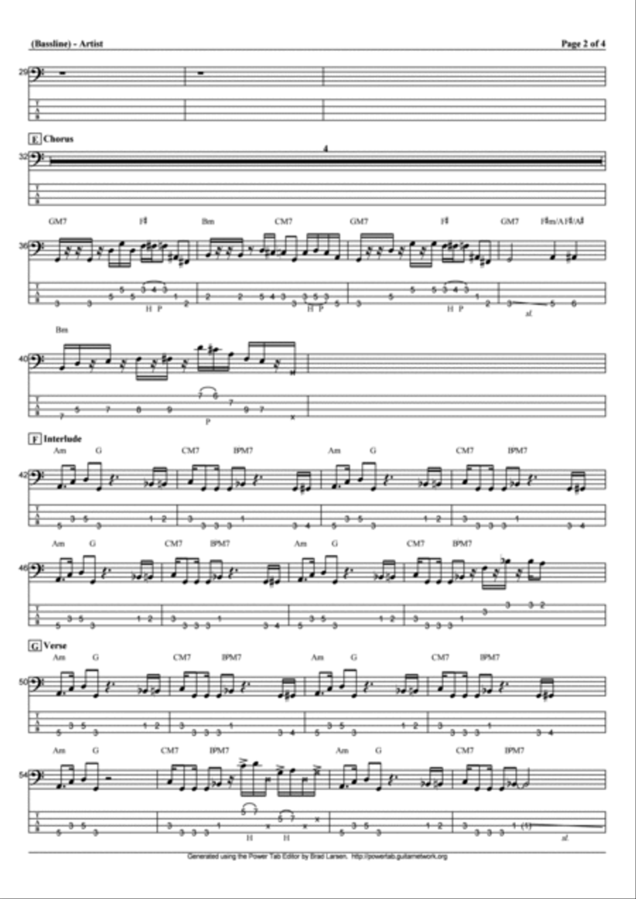 Bedtown Bass Guitar scores gallery preview page 2