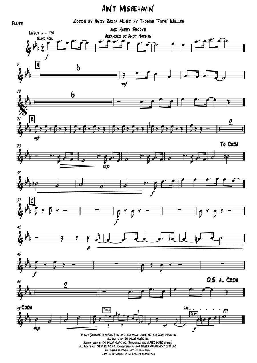 Ain't Misbehavin' Woodwind Quintet scores gallery preview page 3