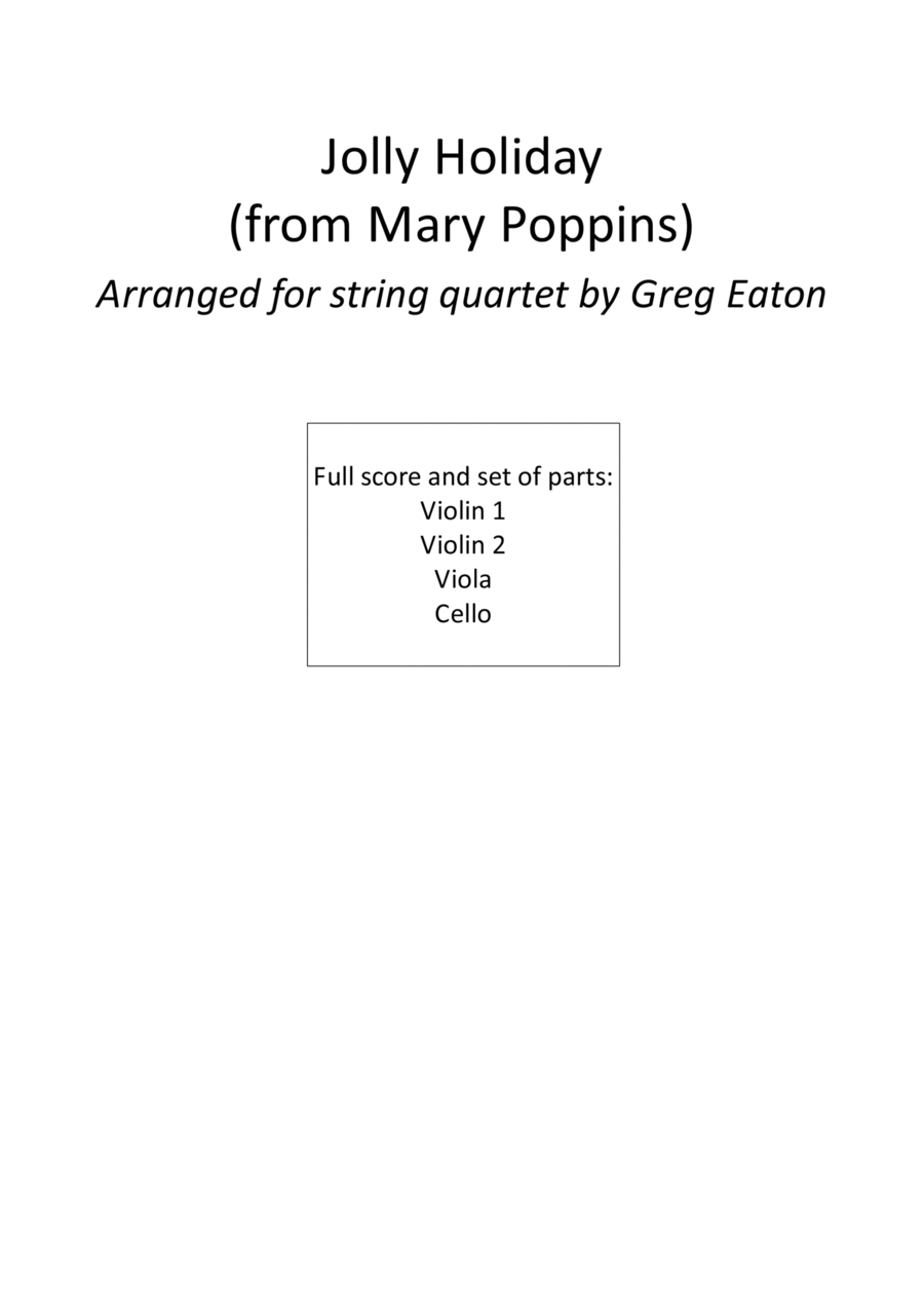 Jolly Holiday String Quartet scores gallery preview page 1