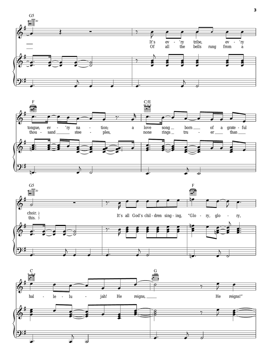 He Reigns Piano, Vocal, Guitar scores gallery preview page 3