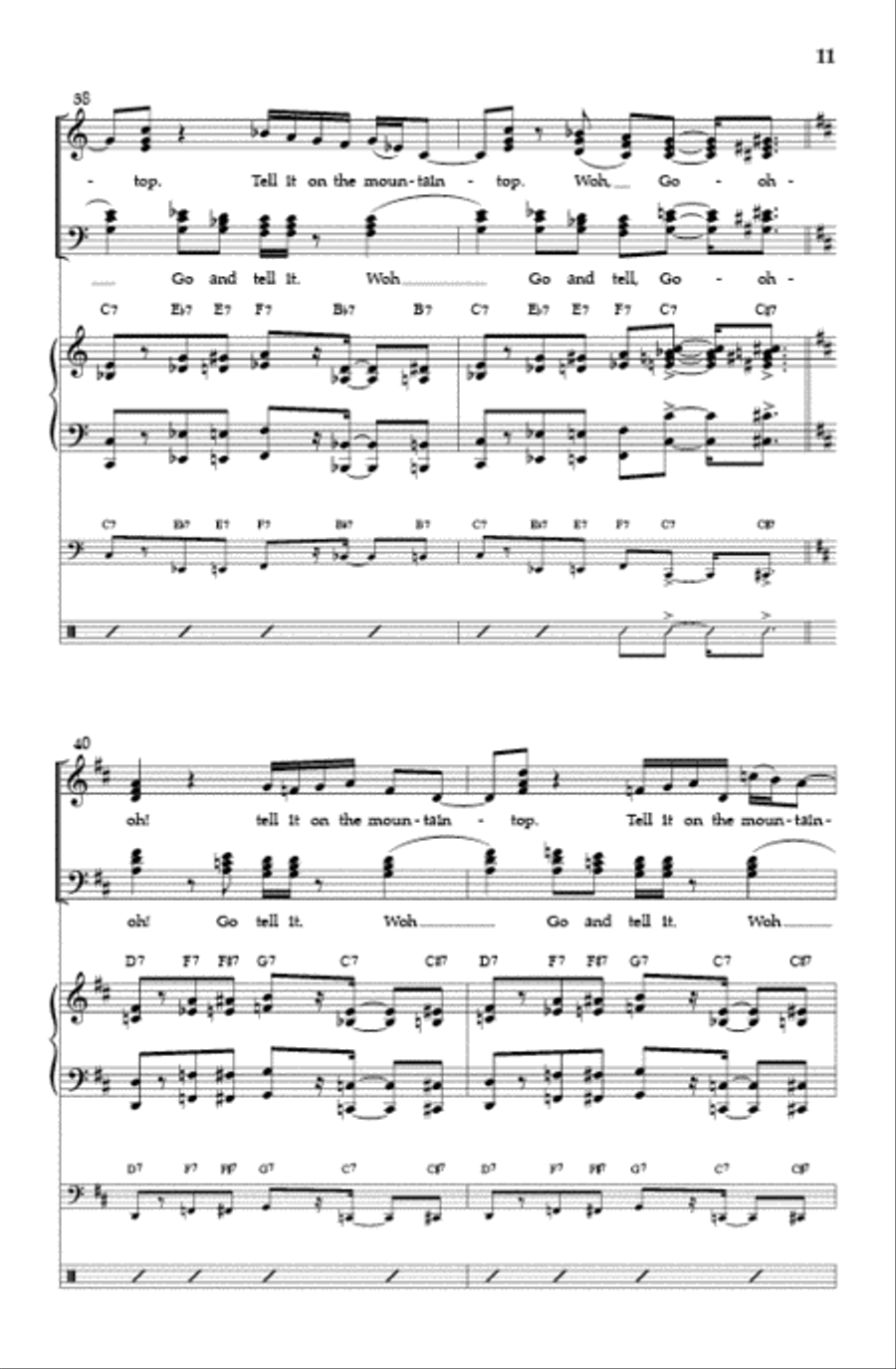 Go Tell It On the Mountain (SATB) 4-Part scores gallery preview page 10