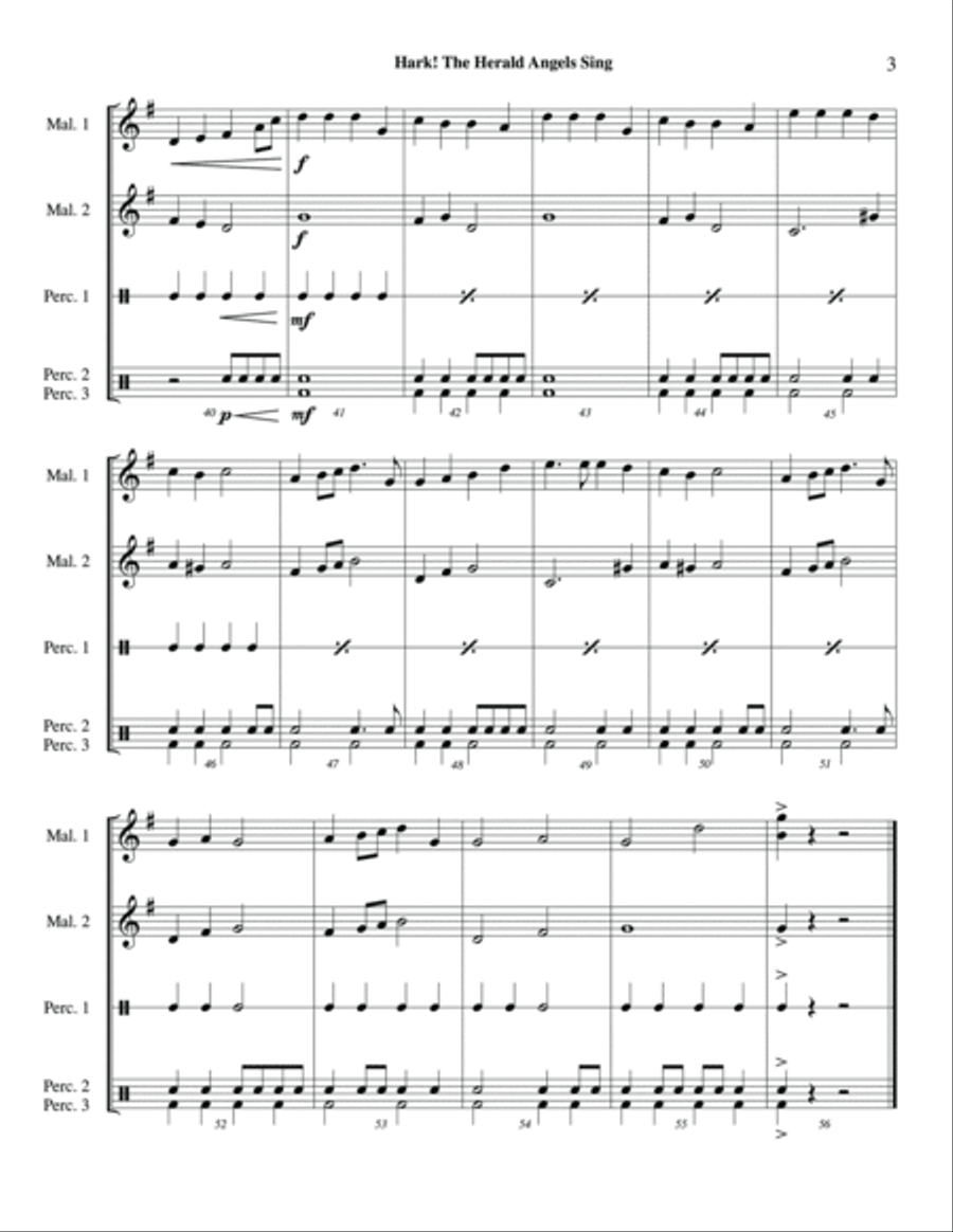 Hark The Herald Angels Sing Percussion Ensemble scores gallery preview page 5