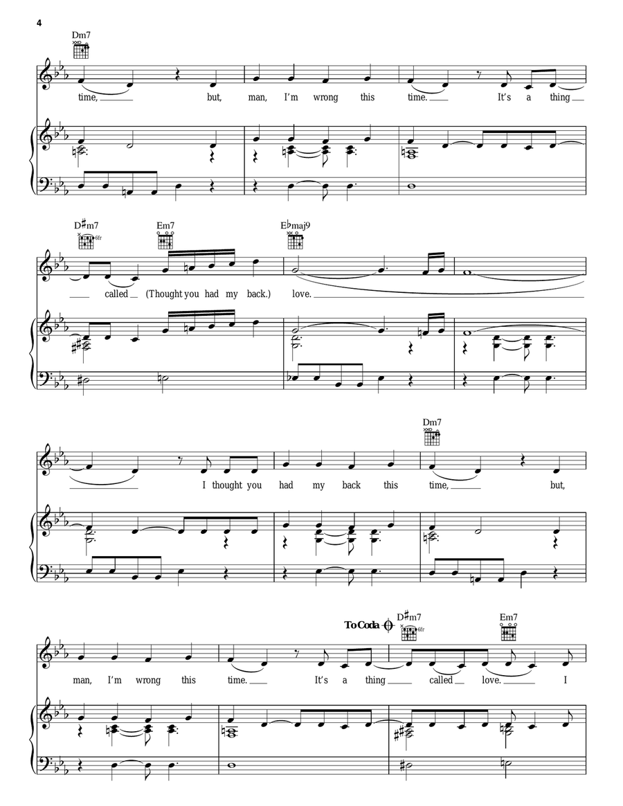 Love II (Love, Thought You Had My Back This Time) Piano, Vocal, Guitar scores gallery preview page 4