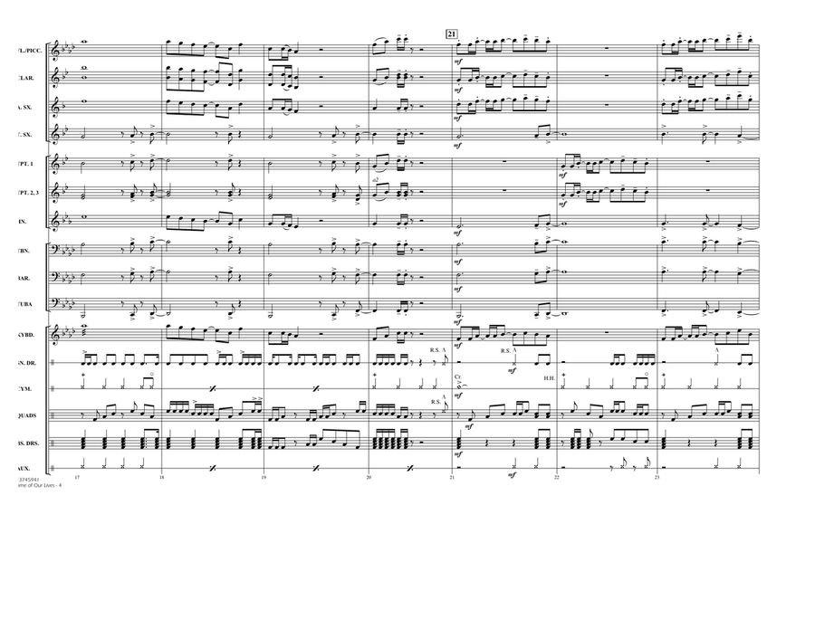 Time of Our Lives - Conductor Score (Full Score) Marching Band scores gallery preview page 4