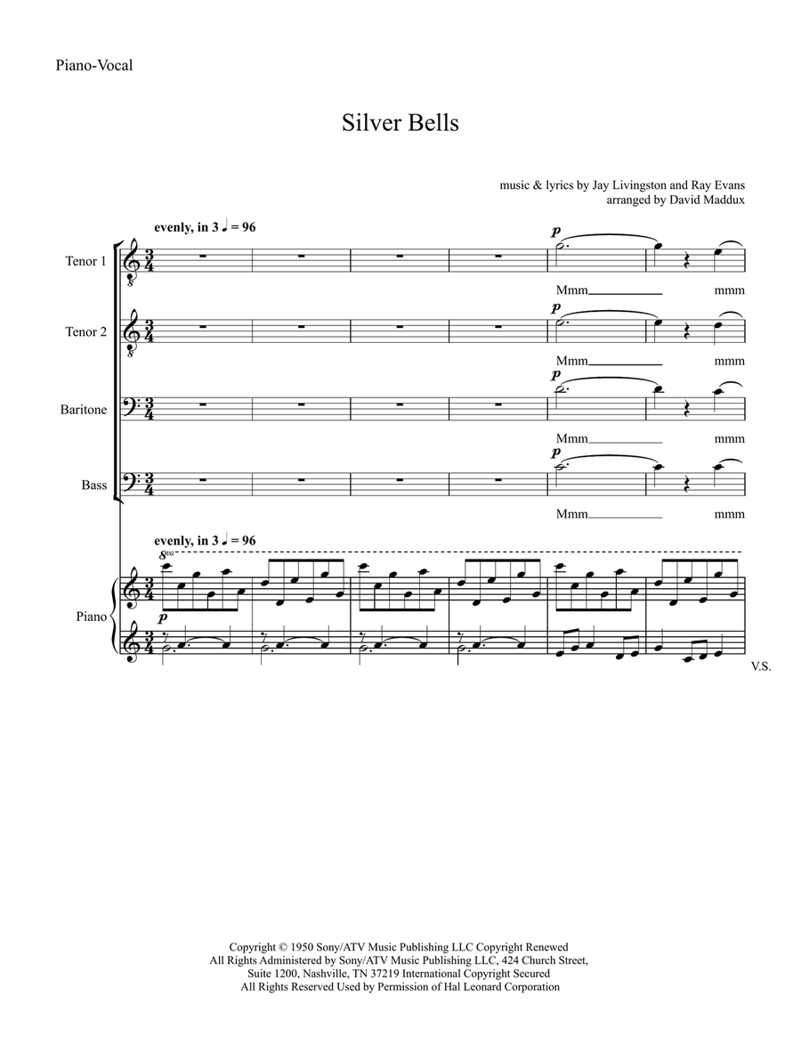 Silver Bells Silver Bells TTBB scores gallery preview page 1