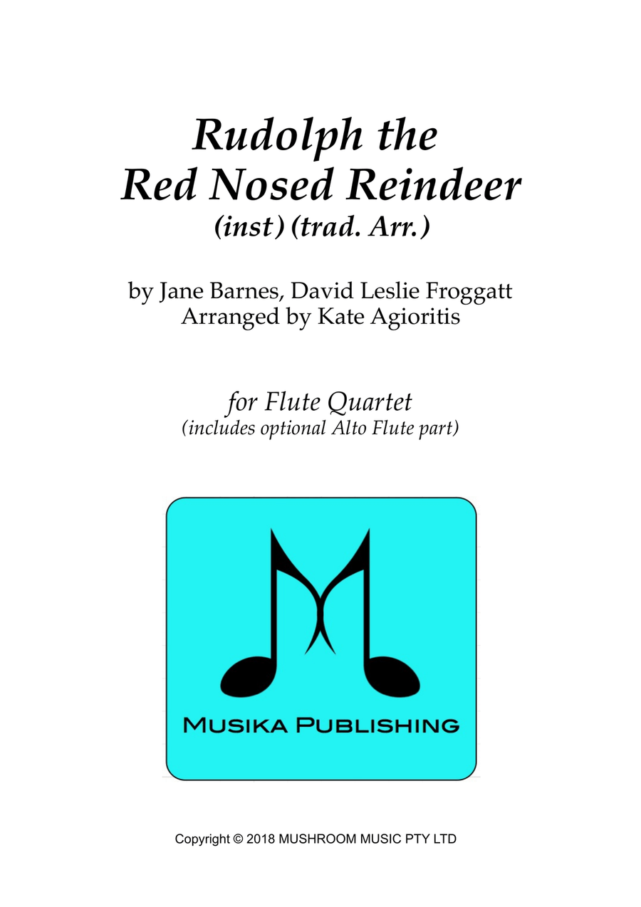Rudolph The Red-nosed Reindeer Flute Quartet scores gallery preview page 1