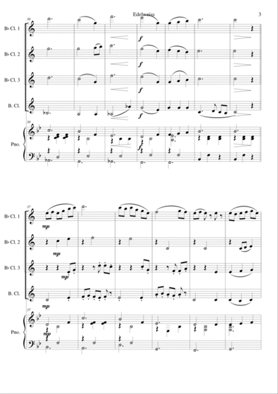 Edelweiss Bass Clarinet scores gallery preview page 3