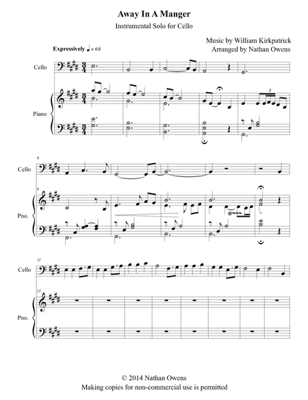 Away In A Manger - Cello/Piano