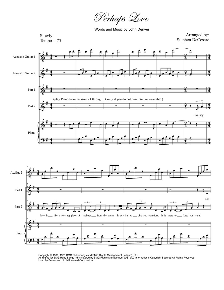 Perhaps Love 2-Part scores gallery preview page 1