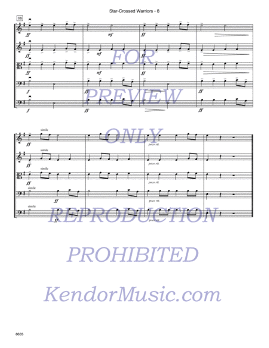 Star-Crossed Warriors (Full Score) String Orchestra scores gallery preview page 9