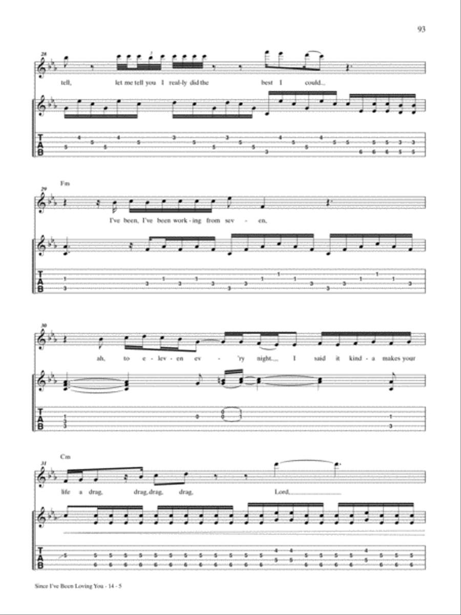 Since I've Been Loving You Guitar Tablature scores gallery preview page 5