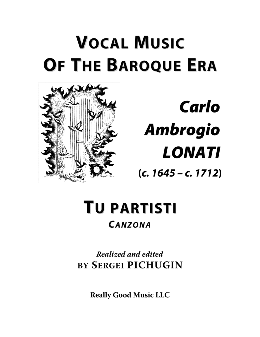 LONATI Carlo Ambrogio: Tu partisti, canzona, arranged for Voice and Piano (G minor) High Voice scores gallery preview page 1