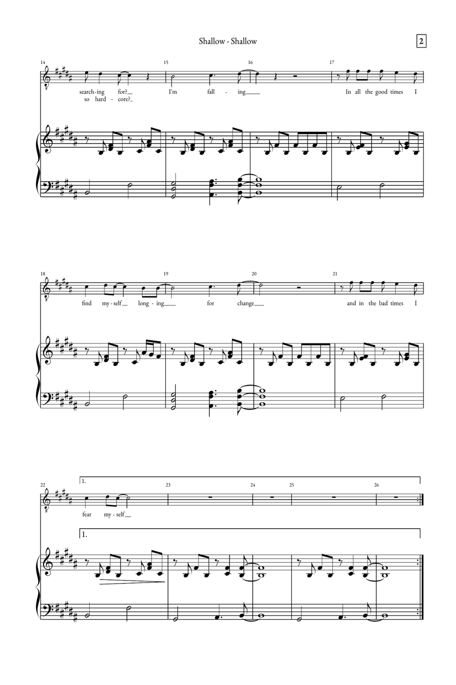 Shallow A Cappella scores gallery preview page 2