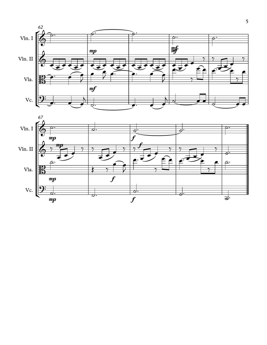 Hallelujah String Quartet scores gallery preview page 6