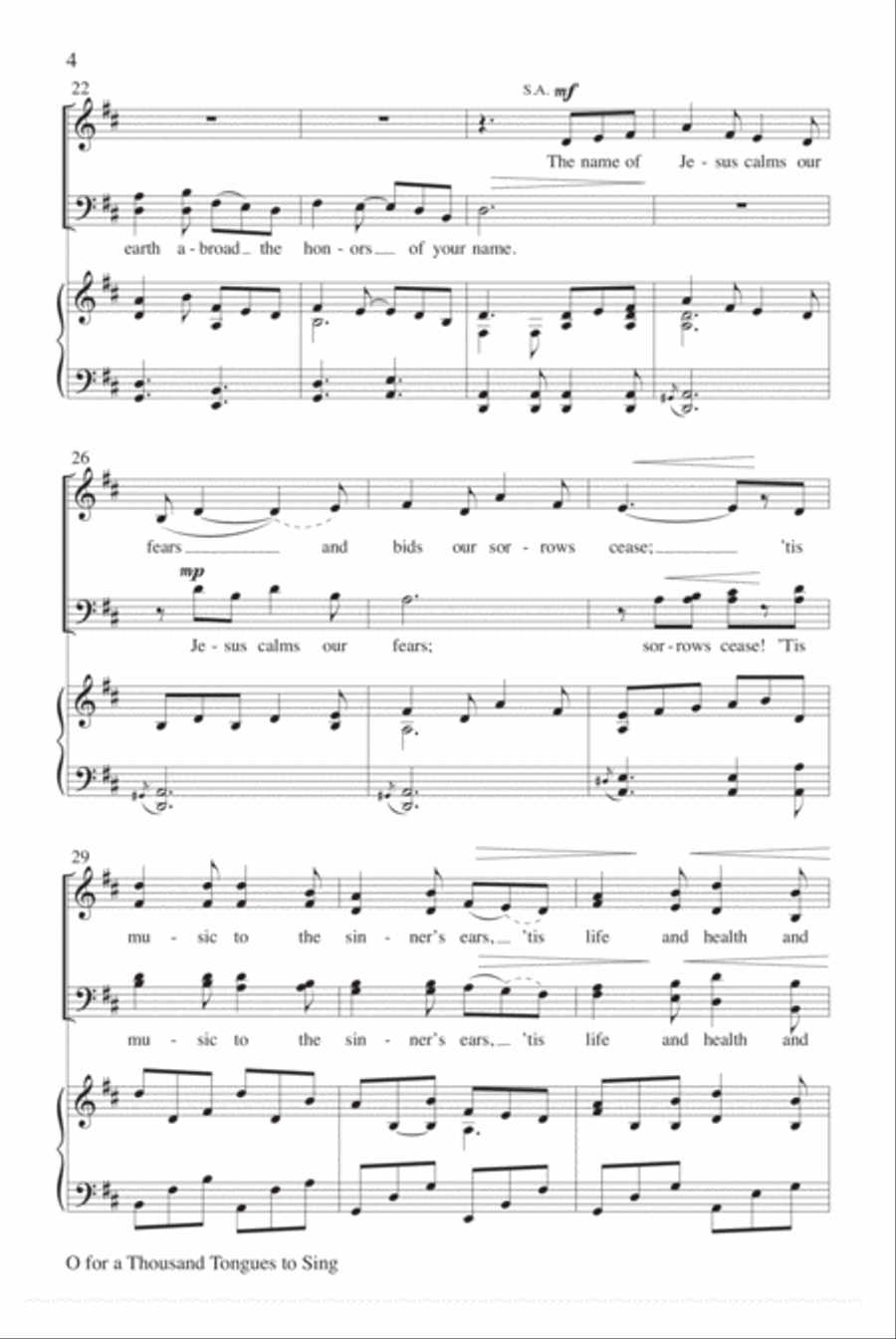O For a Thousand Tongues to Sing 4-Part scores gallery preview page 4