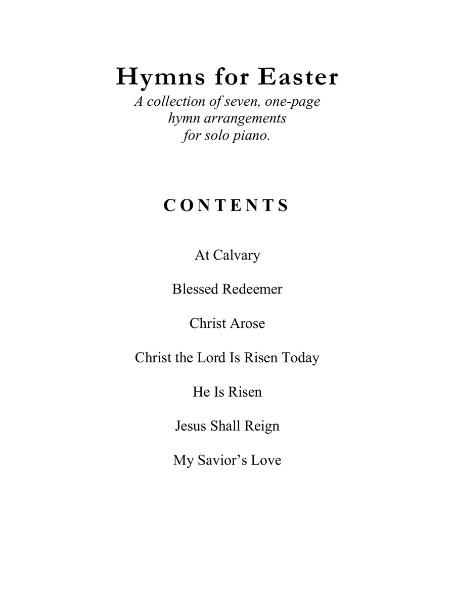 Hymns for Easter (A Collection of One-Page Hymns for Solo Piano) Piano Solo scores gallery preview page 4