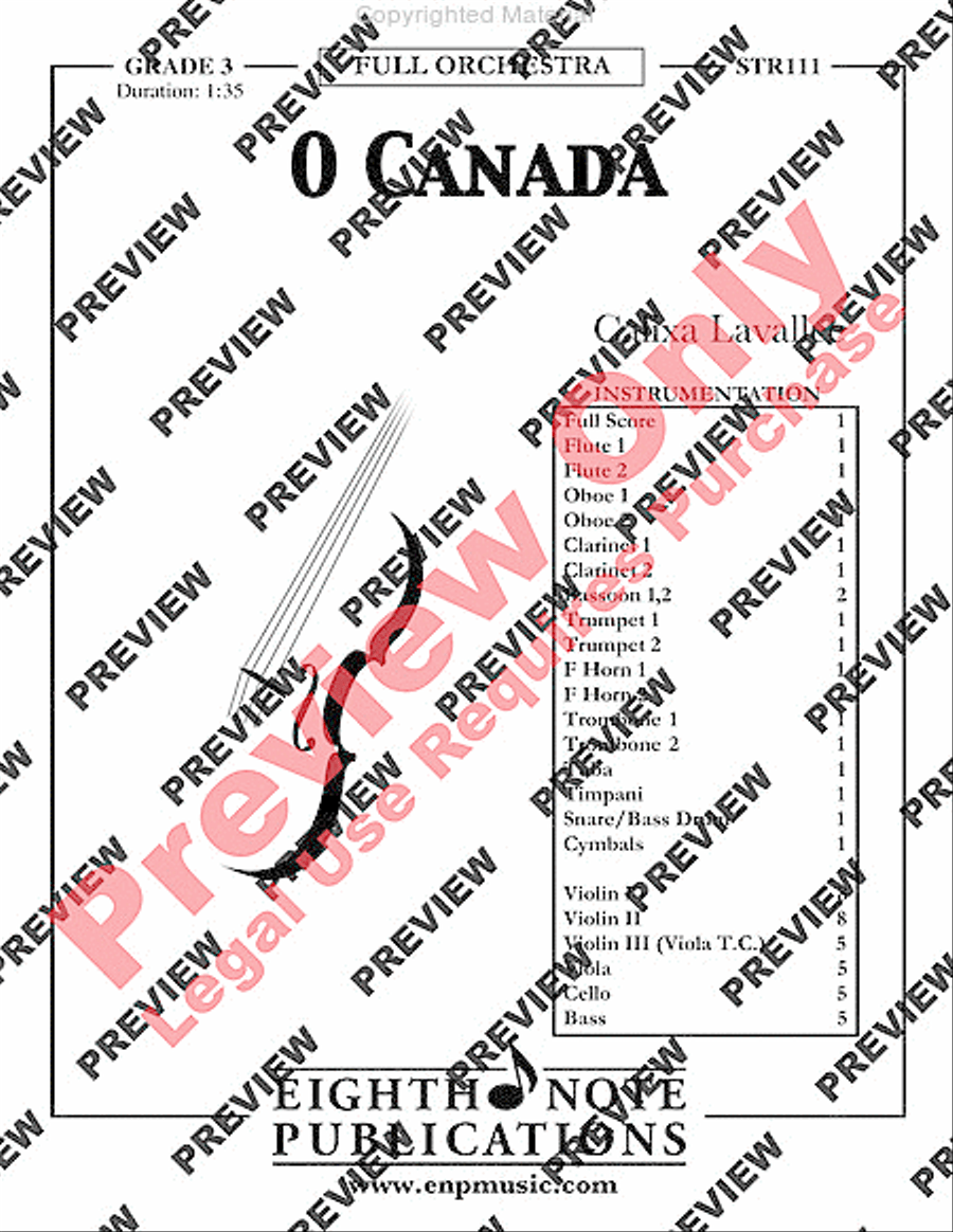O Canada Full Orchestra scores gallery preview page 2