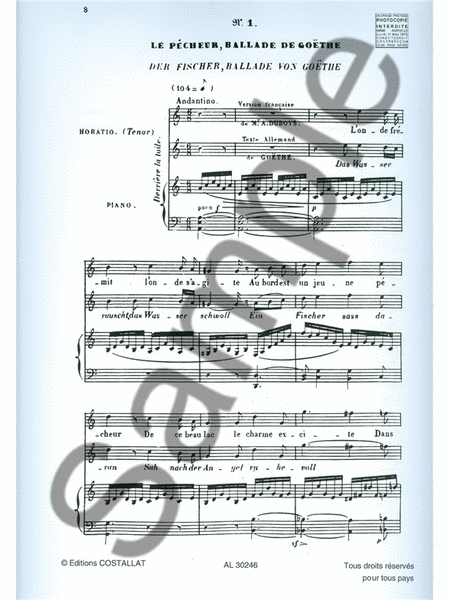 Berlioz Lelio Ou Le Retour A La Vie Soli Choir & Piano Parts