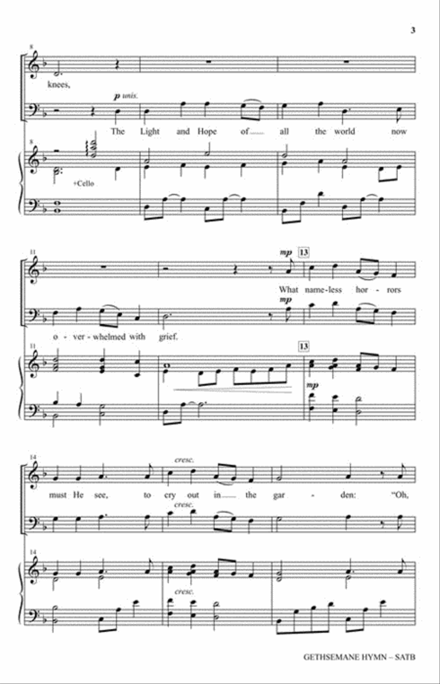 Gethsemane Hymn 4-Part scores gallery preview page 3