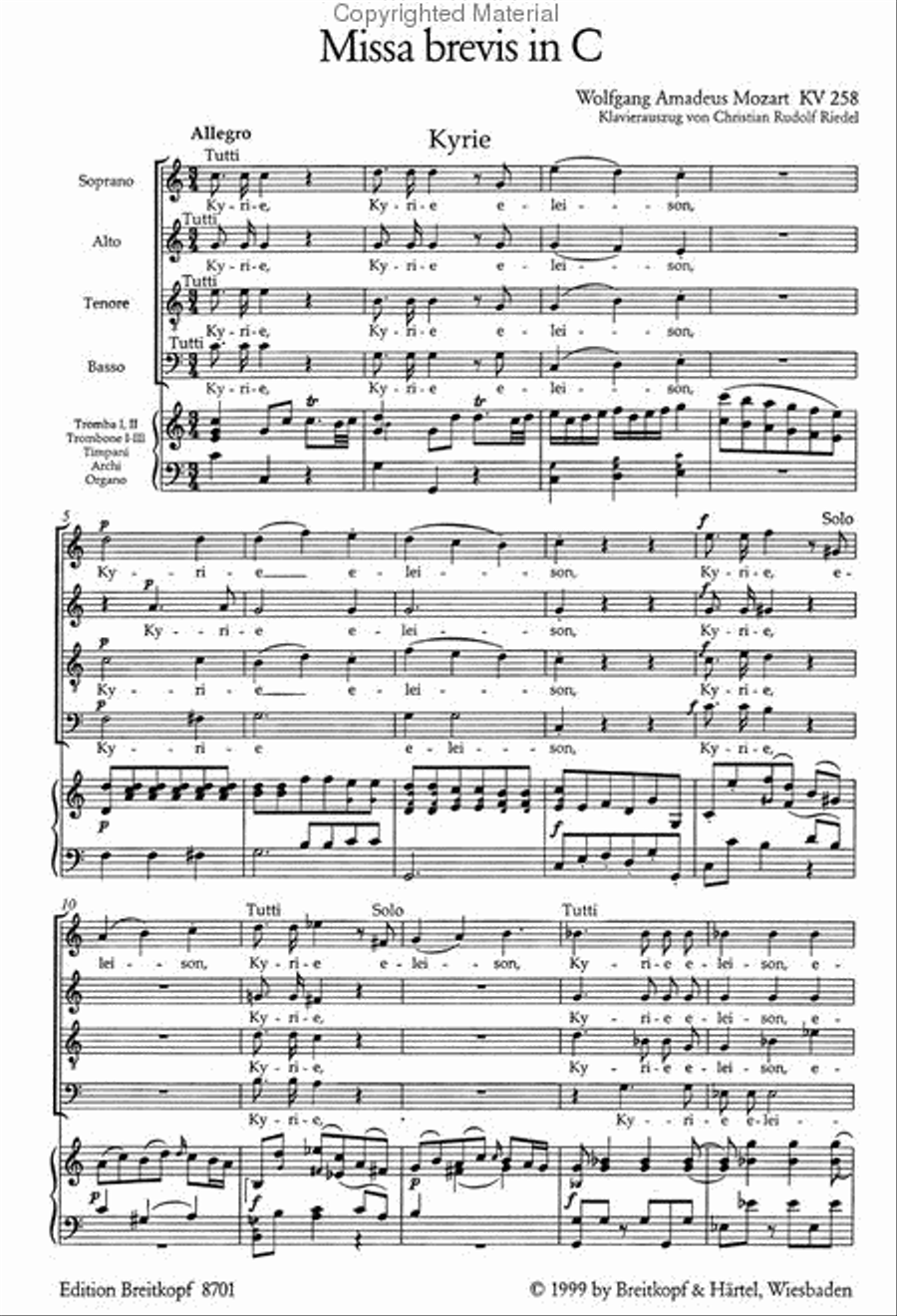 Missa brevis in C K. 258