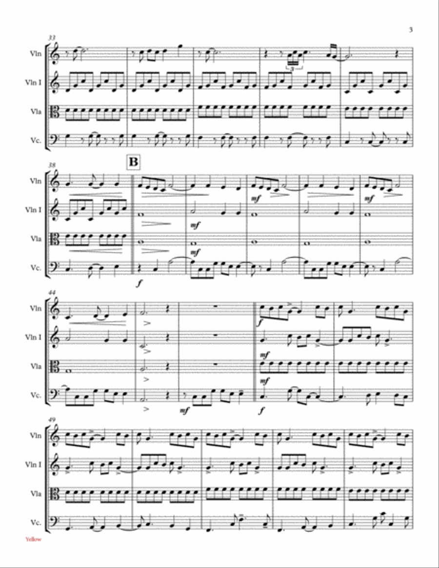 Yellow String Quartet scores gallery preview page 3