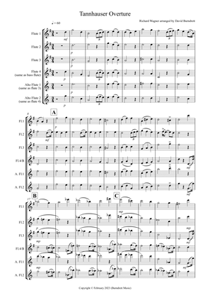 Book cover for Tannhäuser Overture for Flute Quartet