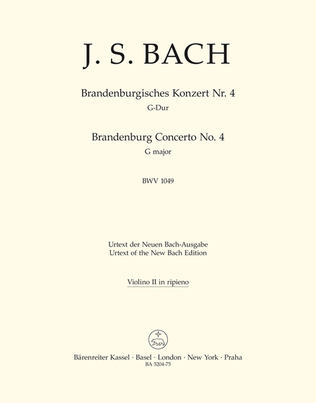Book cover for Brandenburg Concerto, No. 4 G major, BWV 1049