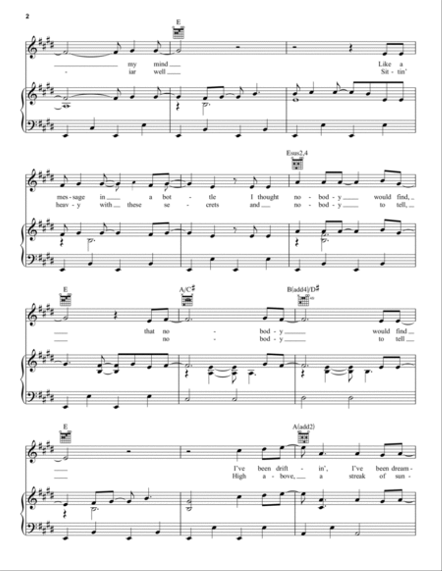 A Little Closer (from Dear Evan Hansen) Piano, Vocal, Guitar scores gallery preview page 2