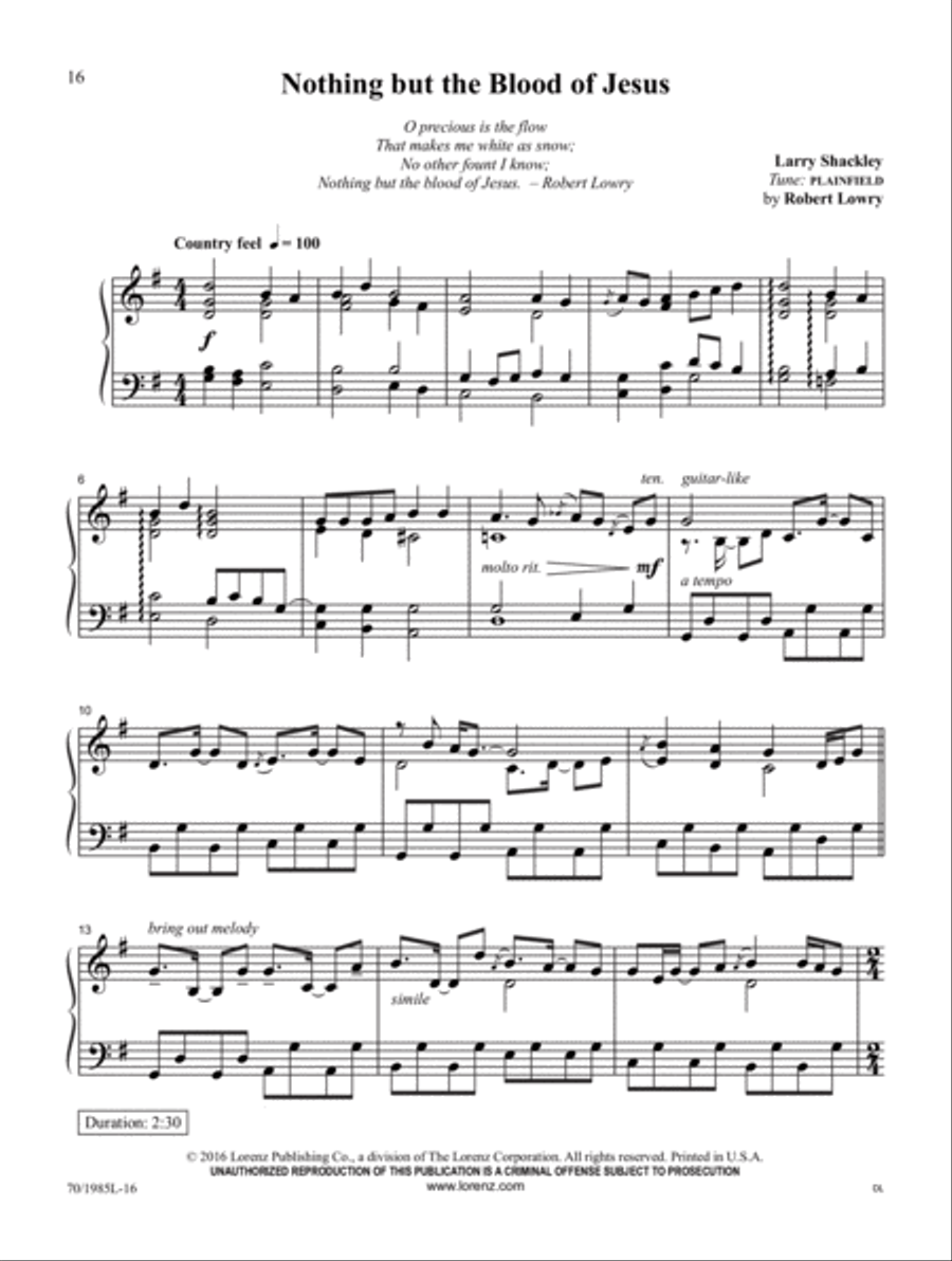 The Fullness of His Love Piano Solo scores gallery preview page 7