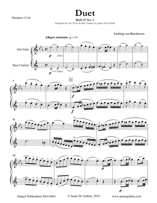 Beethoven: Duet WoO 27 No. 3 for Alto Flute & Bass Clarinet