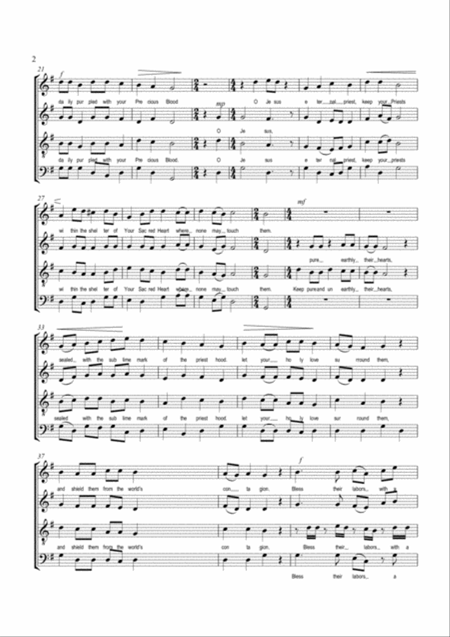 Prayer for Priests Prayer for Priests 4-Part scores gallery preview page 2