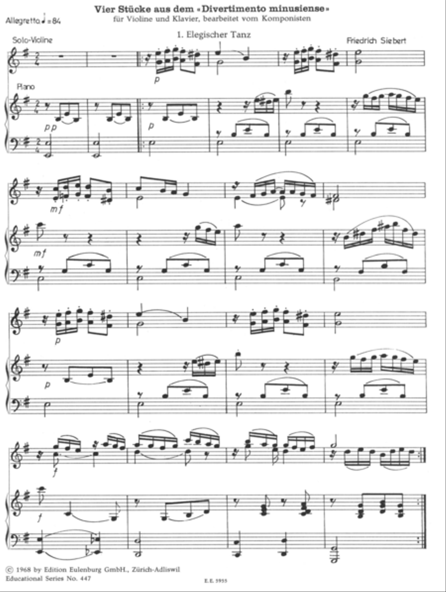 4 pieces from the Divertimento minusiense Violin Solo scores gallery preview page 2