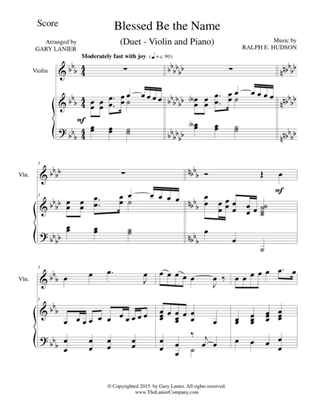 BLESSED BE THE NAME (Duet – Violin and Piano/Score and Parts)