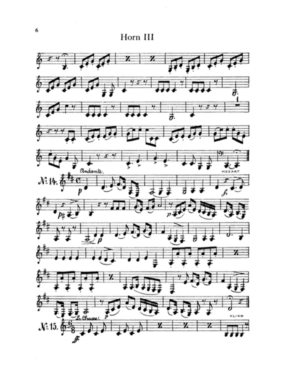 Thirty Selected Works for Three Horns (Mozart, Mendelssohn, Kling, etc.): 3rd F Horn