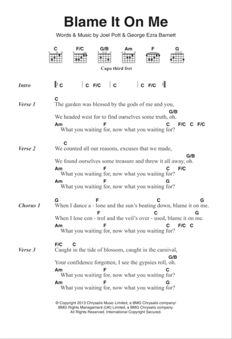 Blame It On Me Acoustic Guitar scores gallery preview page 1