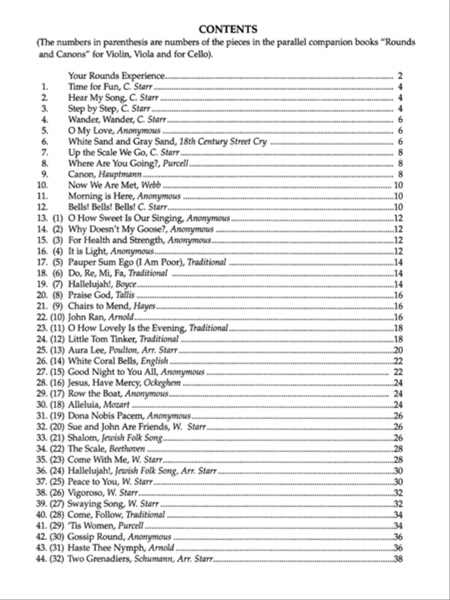 Rounds and Canons for Reading, Recreation and Performance, Piano Ensemble, Volume 1 Cello scores gallery preview page 9
