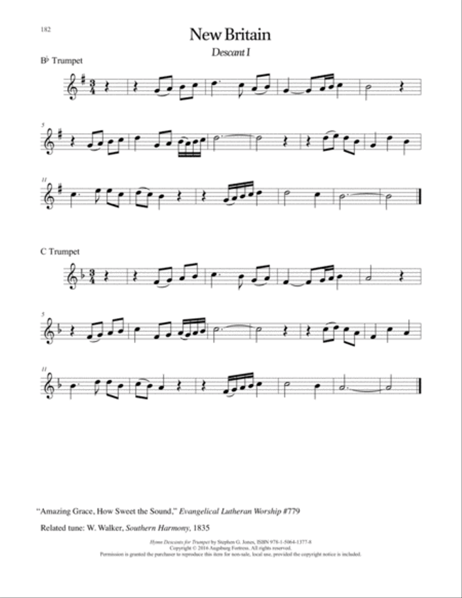 Hymn Descants for Trumpet C Trumpet scores gallery preview page 183