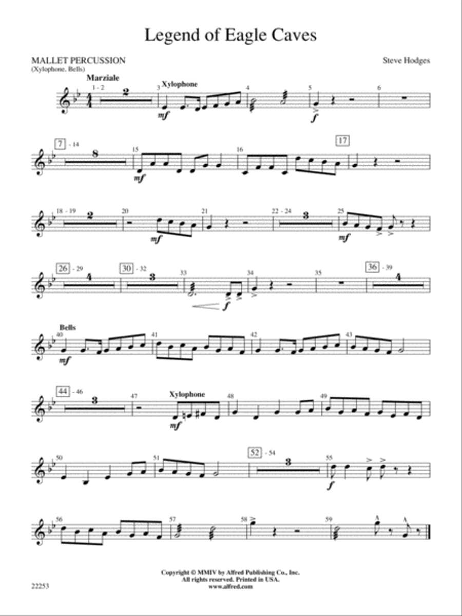 Legend of Eagle Caves: Bells Concert Band scores gallery preview page 1