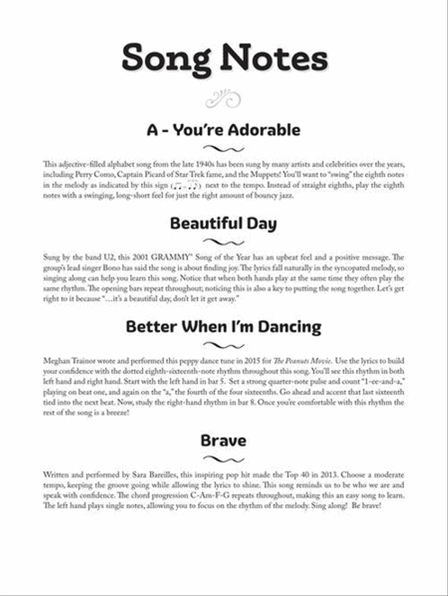 Uplifting & Inspiring Songs for Kids Easy Piano scores gallery preview page 4