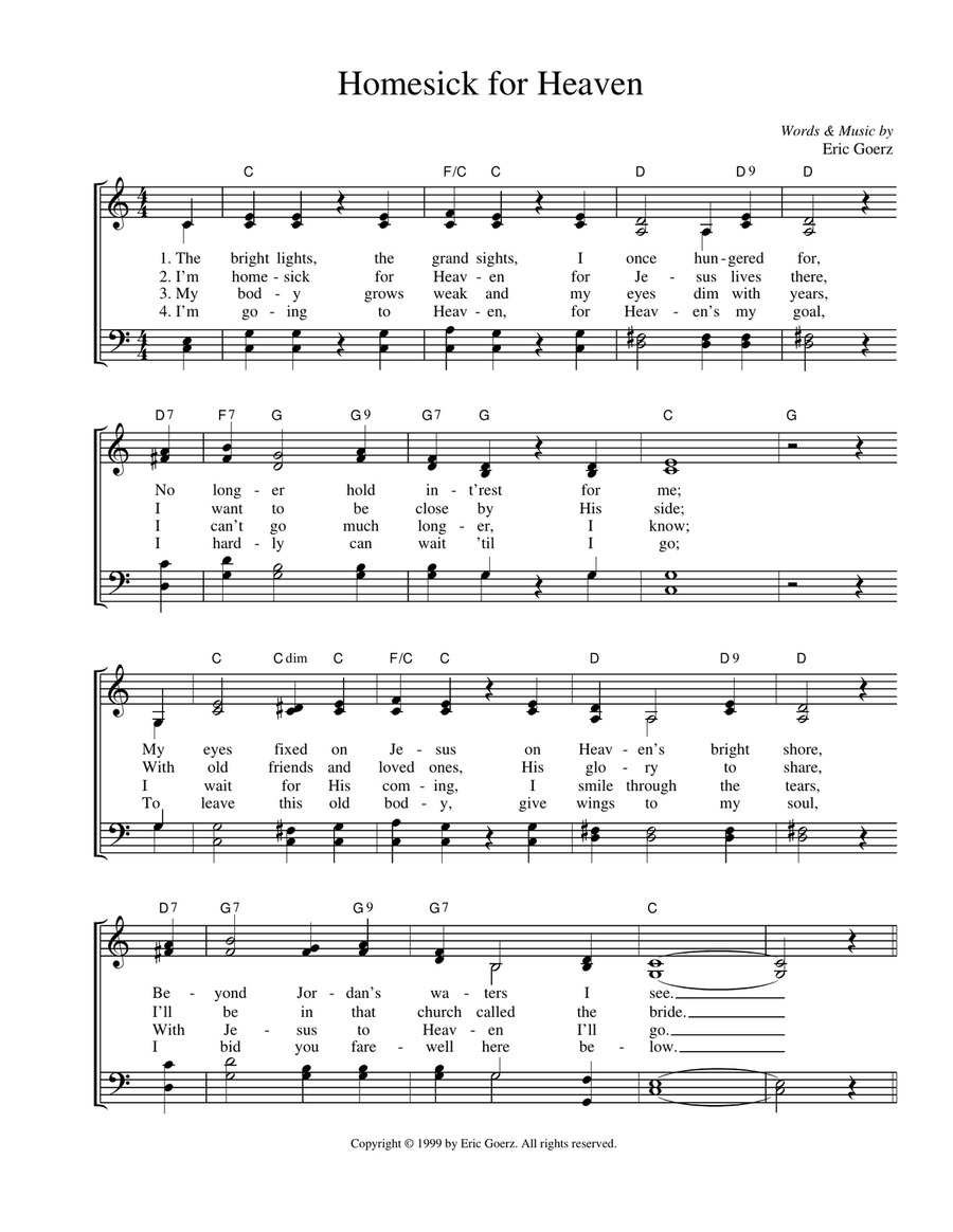 Homesick For Heaven 4-Part scores gallery preview page 1