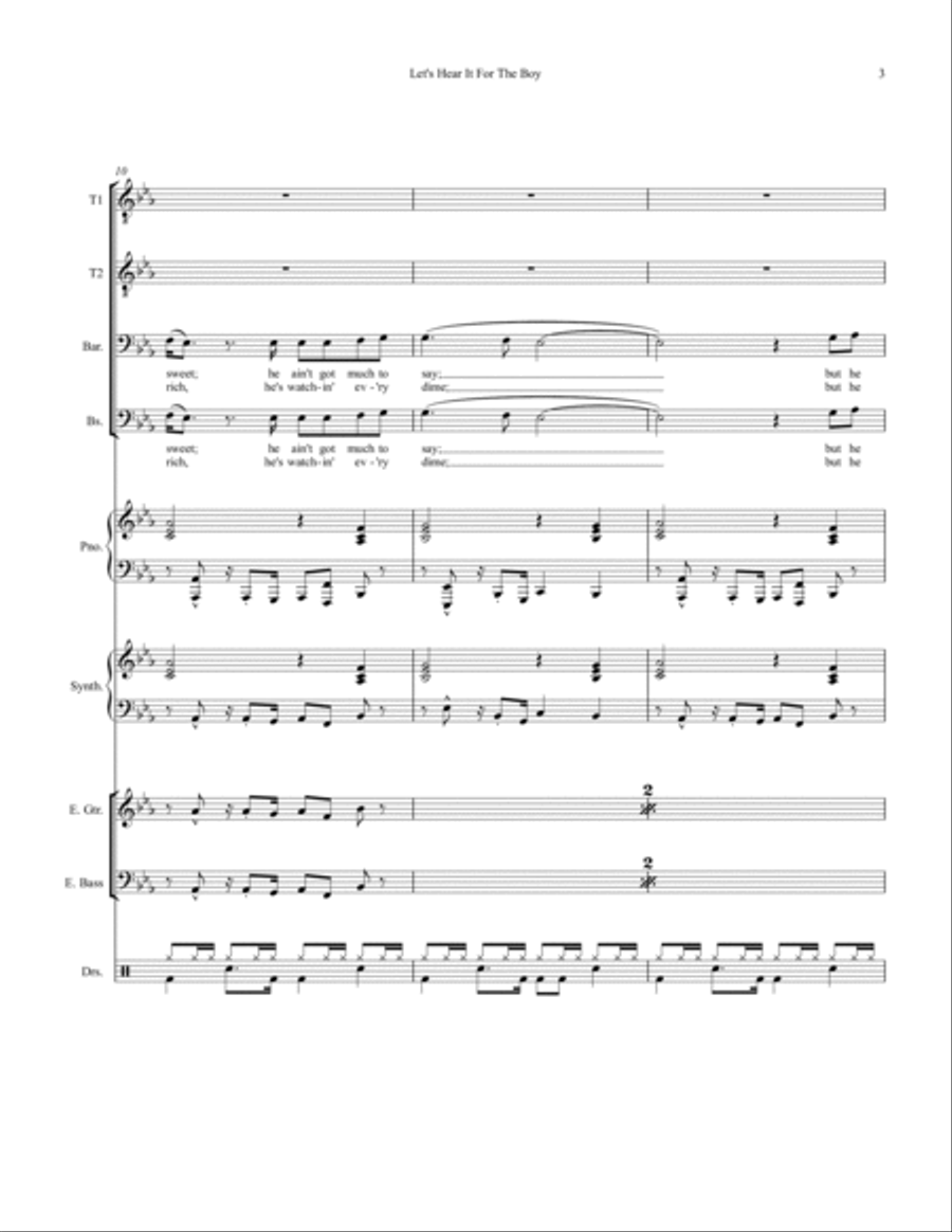 Let's Hear It For The Boy Small Ensemble scores gallery preview page 3