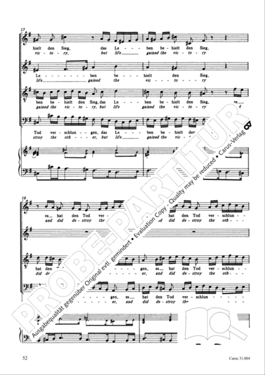 Christ lay in death's cold prison (Christ lag in Todesbanden) 4-Part scores gallery preview page 53