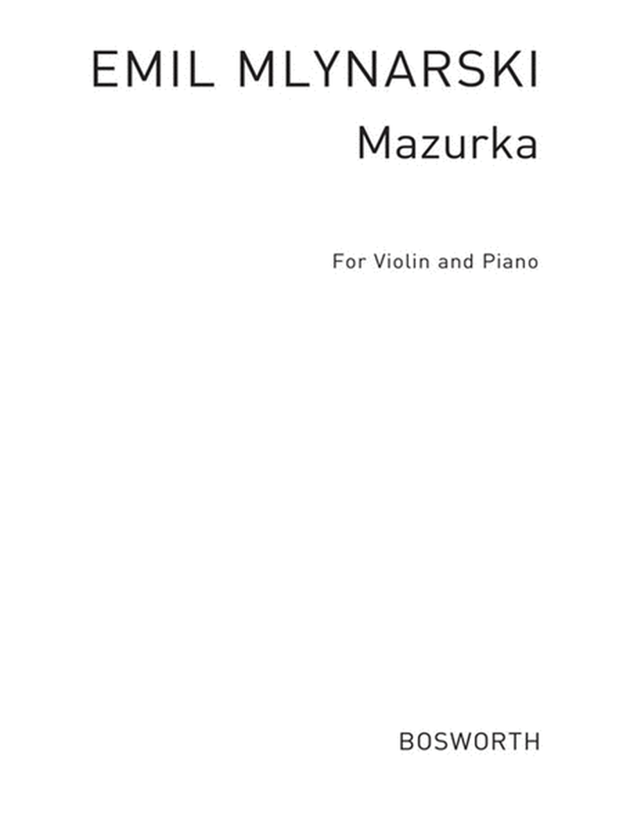 Mlynarsky - Mazurka For Violin/Piano (Pod)