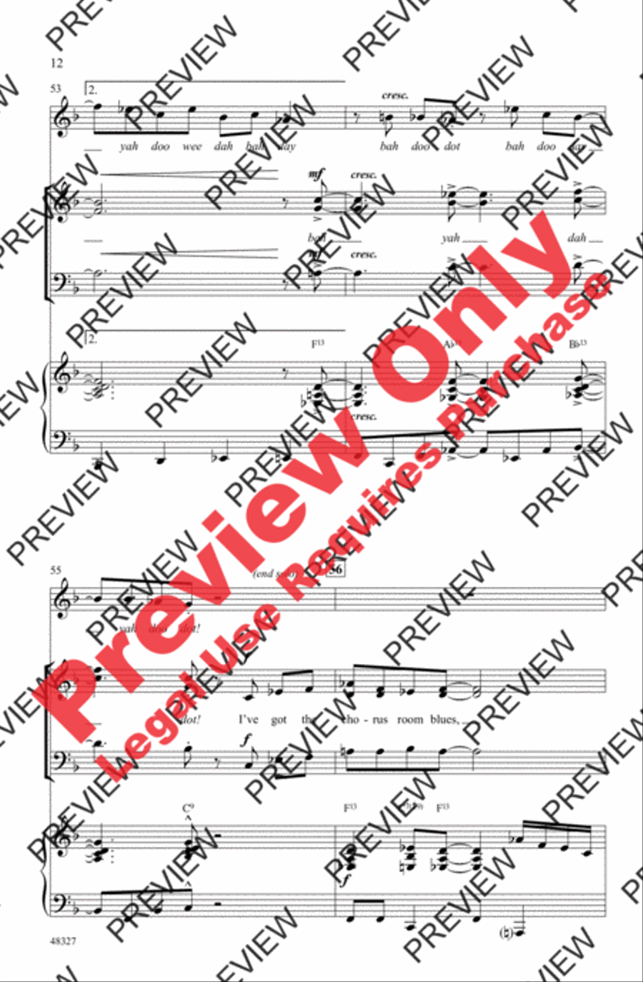 The Chorus Room Blues 3-Part scores gallery preview page 12