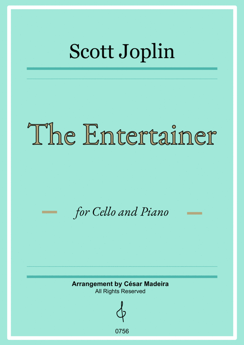 The Entertainer by Joplin - Cello and Piano (Full Score) image number null