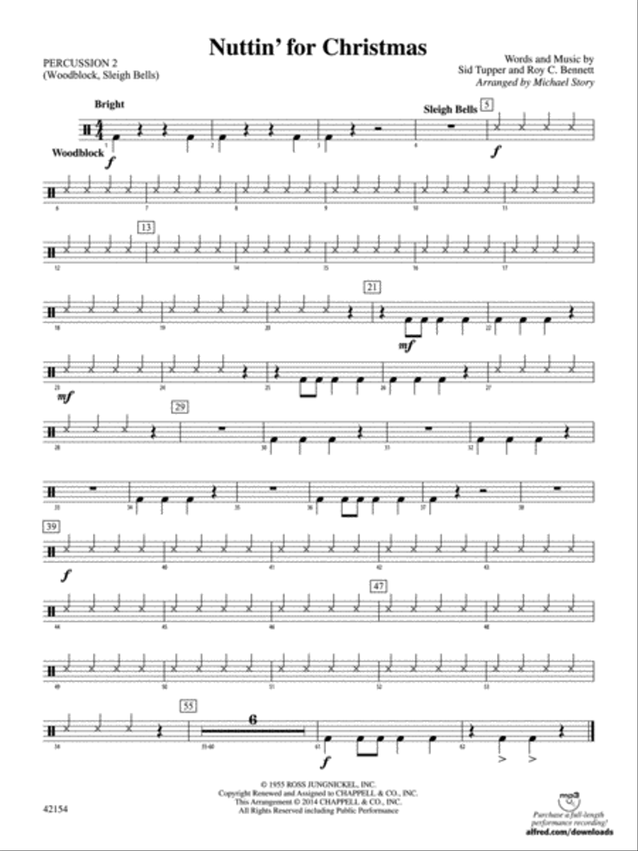 Nuttin' for Christmas: 2nd Percussion Concert Band scores gallery preview page 1