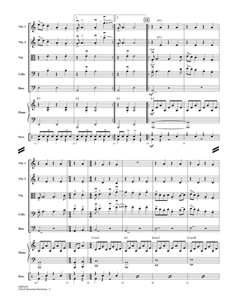 Clinch Mountain Backstep - Conductor Score (Full Score) String Orchestra scores gallery preview page 3